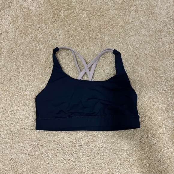 Lululemon Energy Bra Sz 6 in true navy/smoky blush - Picture 4 of 4